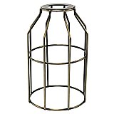Washer Mount Industrial Light Bulb Cage for Oversize Socket - Antique Brass