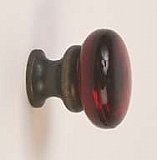Ruby Transparent Glass & Oil Rubbed Bronze Knob