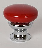 Metal Cabinet Knob - Candy Red & Polished Chrome