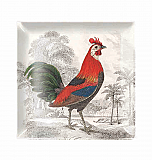 Square Glass Tray - Small - Rooster