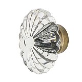 Nostalgic Warehouse Oval Fluted Crystal 1-3/4" Cabinet Knob in Antique Brass