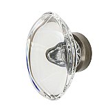 Nostalgic Warehouse Oval Clear Crystal 1-3/4" Cabinet Knob in Antique Pewter