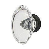 Nostalgic Warehouse Oval Clear Crystal 1-3/4" Cabinet Knob in Timeless Bronze