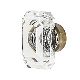 Nostalgic Warehouse Baguette Cut Clear Crystal 1-9/16" Cabinet Knob in Antique Brass