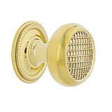 Nostalgic Warehouse Craftsman Brass 1-3/8" Cabinet Knob with Rope Rose in Unlacquered Brass