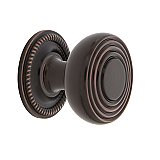 Nostalgic Warehouse Deco Brass 1-3/8" Cabinet Knob with Rope Rose in Timeless Bronze