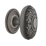 Nostalgic Warehouse Victorian Brass 1-3/4" Cabinet Knob with Rope Rose in Antique Pewter