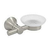 Contemporary Streamlined Series Soap Holder with Glass - Brushed Nickel