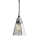 Glass Flare Pendant Light, Antiqued Silver