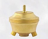 Solid Brass 2-Light Socket Cluster Head for Lamp Restoration - Unfinished Brass