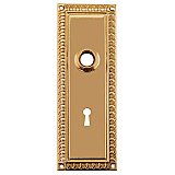 Egg & Dart Door Plate with Keyhole, Multiple Finishes