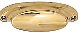 Oval Drawer or Bin Pull - Polished Brass