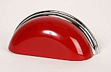 Candy Red & Polished Chrome Metal Bin Pull