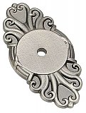 Ribbon and Reed Cabinet Knob Backplate - Pewter