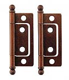 Non-Mortise Cabinet Hinge Pair, Small, Antique Copper