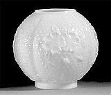 Embossed Dogwood and Daisies Opal Glass Ball Shade