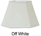 Fabric Lamp Shade, Hexagon, Off White