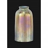 Gold Iridescent Cylinder Art Glass Shade -with Rib Optic.