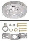 5" Polished Nickel Round Light Fixture Ceiling Canopy and Hanging Kit