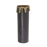 Standard A19 Base - Plastic Candle Cover - Black/Gold - 4" High