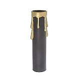 Black Plastic Candle Cover with Gold Drips Candelabra - 4" High