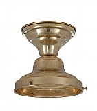 Schoolhouse Flush Light Fixture, 6" Fitter, Unlacquered Brass
