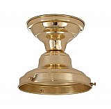 Schoolhouse Flush Light Fixture, 4" Fitter, Polished Lacquered Brass
