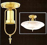 Center Post Ceiling Light Fixture - Polished Brass