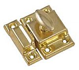 Small Economy Cabinet Latch - Oval Knob - Polished Brass