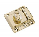 Large Cabinet Latch - Oval Knob - Polished Brass