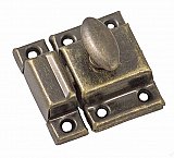 Small Economy Cabinet Latch - Oval Knob - Antique Brass