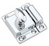 Small Cabinet Latch - Oval Knob - Polished Chrome
