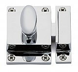 Traditional Spring Loaded Oval Knob Cabinet Latch - Polished Chrome