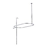 Solid Brass Shower Enclosure - Oval with Riser - Polished Chrome