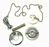 Replacement Rubber Stopper, Chain and Attachment for Sink Drain - Polished Chrome
