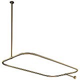 Clawfoot Bathtub Shower Enclosure Curtain Ring and Supports - Polished Brass