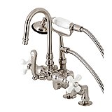 Kingston Brass CC8538PX Clawfoot Tub Faucet with Hand Shower, Brushed Nickel