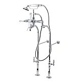 Kingston Brass CCK104T1 Vintage Freestanding Clawfoot Tub Faucet Package with Supply Line, Polished Chrome