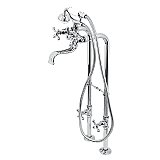 Kingston Brass CCK226K1 Kingston Freestanding Clawfoot Tub Faucet Package with Supply Line, Polished Chrome