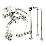 Kingston Brass CCK265PN Vintage Wall Mount Clawfoot Faucet Package, Polished Nickel