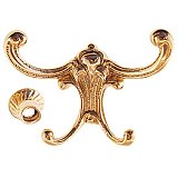 Four Prong Solid Brass Victorian Hall Tree Hook