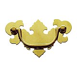 Chippendale Batwing Drawer Pull-2-1/2" On Center - Polished Brass
