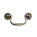 Polished Brass Colonial Revival Drawer Pull 3" on Center