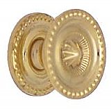 Medium 1-1/4" Diameter Colonial Revival Beaded Sheraton Knob - Polished Brass