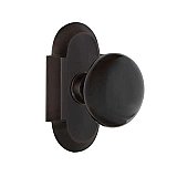 Complete Door Hardware Set - with Cottage Plate with Black Porcelain Knob