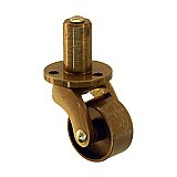 Brass Caster with Plate and Pivot - Antique Brass - Small