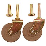 Pair of Wooden Casters - Dark Wood - Large