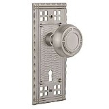 Complete Door Hardware Set - with Craftsman Plate with Mission Knob