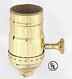 Standard Solid Brass 3-Way Socket with Removable Turn Knob