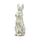 Distressed Cream Ceramic Rabbit Statue